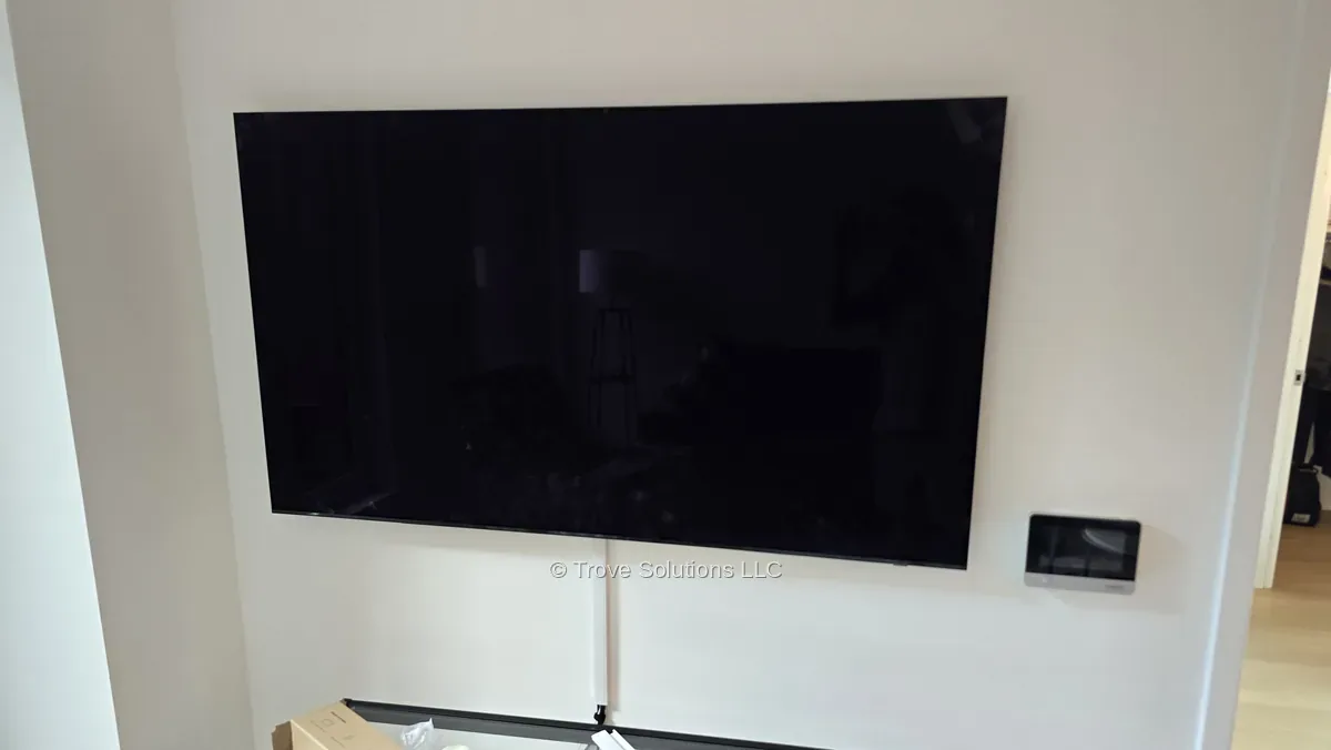 LG Gallery TV installation Manhattan — flush wall mount